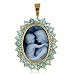 14K yellow Gold Mother and Her Child Cameo Pendant