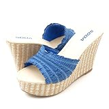 Soda Myth Wedges Blue Fabric