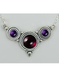 Sterling Necklace Garnet and Amethyst When You Need Just a Little Bit of Color, Made in America