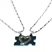 Couple's Stainless Steel Necklace High Polished Heart Puzzle Valentine's Day Pendant Necklace. Lover's Promise Pendant Cool Blue with a Pair of 20