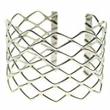 Sterling Silver Diamond Weave Bangle Cuff Bracelet
