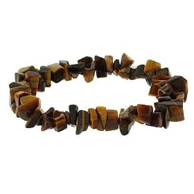 Genuine Tiger Eye Stone Chip Bracelet by 
