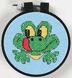 Learn-A-Craft for Kids - Friendly Frog GND Stamped Cross Stitch Kit