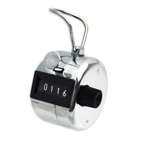 Chrome Tally Counter - Thumb Button & Finger Ring - 4 Digit On Sale