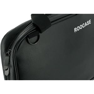 rooCASE Gateway LT2110u 10.1-Inch White Netbook Carrying Bag with Shoulder Strap (Hawaiian Flower Design - Black)
