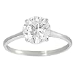 Silvertone Round-cut Cubic Zirconia Ring (Sizes 5 - 9 available)