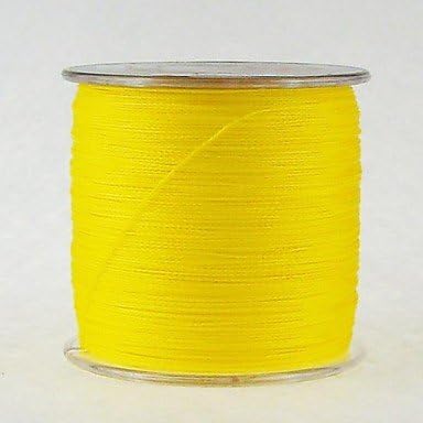 ZX NEW Pesca 500M 10-28lb Dyneema Fishing Line Strong Braided 4 Strands for Rod Carp Fishing Yellow Color , 0.12