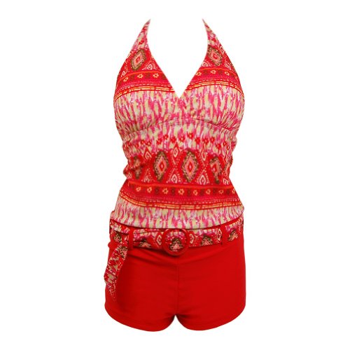 Swimsuit Halter Top & Orange Ethnic