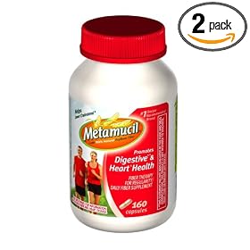 Metamucil Fiber Therapy For Regularity Fiber Supplement Capsules, 160-Count Bottles (Pack of 2)