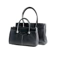 Tods Black Leather Small Tote Handbag