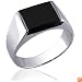 Urbane Elegance: Sterling Silver and Onyx Ring for Men