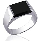 Urbane Elegance: Sterling Silver and Onyx Ring for Men