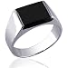 Urbane Elegance: Sterling Silver and Onyx Ring for Men