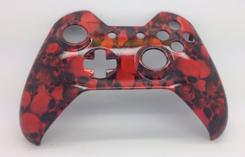 E-MODS GAMING® Xbox One Original Hydro Dipped Big RED Skull Controller Shell Mod - Front Shell
