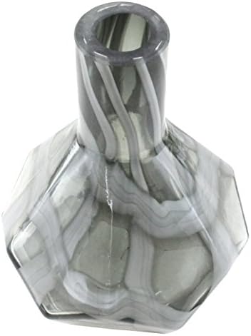 PA GLASS CO Geometric Glass Vase (Grey White SN026)