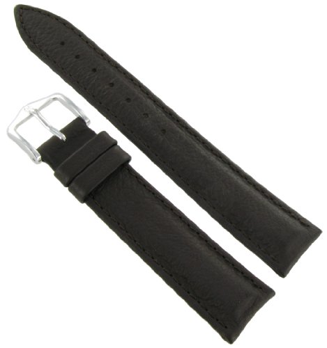 18mm Hirsch Submarine Brown Genuine Leather Padded Stitched Water Resistant Watch Band