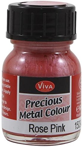 Viva Decor .8-Ounce Rose Pink Precious Metal Liquid Color