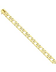 14k 8mm Hand-polished Fancy Link Chain