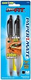 Paper Mate Pro-Fit Medium Tip Retractable Ballpoint Pen, 2 Black Ink Pens (70742)