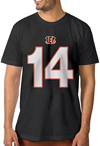 NORAL Cincinnati #14 Football Player Men's Crewneck Tee Shirt Black Size XXL