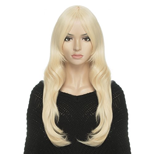 YOPO Halloween Wig Long Wavy Curly Hair Wigs for Women Synthetic Cosplay Costume Party Wig, Full Wig, 28'' Hair Wigs with Bangs, Heat Resistant, Daily Use, Free Cap & Hair Pins