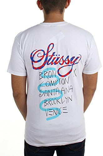 Stussy - Mens Playa World Tour T-Shirt, Size: Large, Color: White
