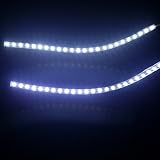 HDE 9 Inch 24 White LED Waterproof Flexible Light Strip for Cars and Trucks - 1 Pair