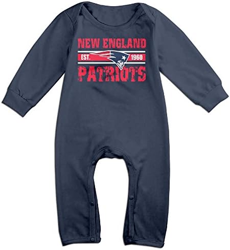 NORAL Babys New England Sport Football Logo Long Sleeve Bodysuit Baby Onesie Navy Size 24 Months