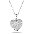 10k White Gold "Hearts" Diamond Pendant (1/6 cttw, I-J Color, I2-I3 Clarity)