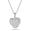 10k White Gold "Hearts" Diamond Pendant (1/6 cttw, I-J Color, I2-I3 Clarity)