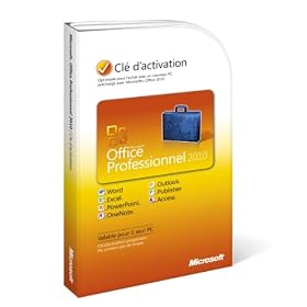 Office professionnel 2010, 1 poste (cl� d'activation seule)