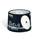 TDK DVD+R 16x imprimable, 50 pi�ces en cake box