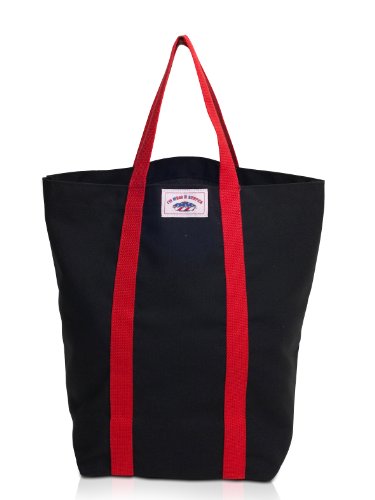 Eco-Friendly Shopping Bag -The Suburban Shopper by Clean Conscience - Black/red- made from Recycled Plastic Bottles - Made in USA