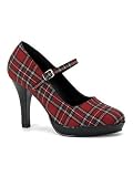 Red Plaid School Girl Costume Pump - 12