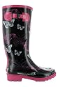 D20 Black Festival Butterfly Wellington Boots Sizes 3-8