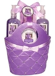 7120 Morgan Avery Lavender Bath and Body Satin Rhinestone Bag Gift Set