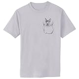 Sphynx Cat in False Pocket Art Print T-Shirt