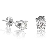 14k White Gold Round Brilliant Cut Diamond Stud Earrings (GH, I, 1.00 carat)