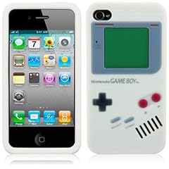 GAMEBOY AUFDRUCK SILIKON SKIN CASE SCHUTZH�LLE F�R IPHONE 4 IN WEI�