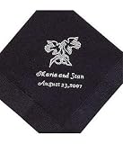 Personalized Wedding Gifts - Wedding Dinner Napkins-Set of 100,Black,Bells