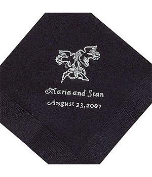 Personalized Wedding Gifts - Wedding Dinner Napkins-Set of 100,Black,Bells