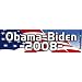 Obama & Biden 2008 - Presidential Election Bumper Stickers (Medium 10x2.8 in.)