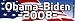 Obama & Biden 2008 - Presidential Election Bumper Stickers (Medium 10x2.8 in.)