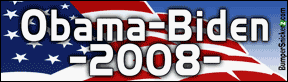 Obama & Biden 2008 - Presidential Election Bumper Stickers (Large 14x4 inches)