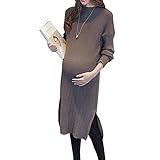 (マーシェル) Marshel マタニティ ワンピース ニット 長袖 カジュアル おしゃれ 産前 産後 長く使える 妊婦服 ブラウン