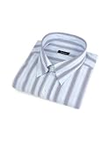 Bagutta Blue Striped Snap Collar Italian Cotton Dress Shirt