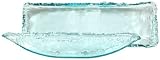 Spanish Recycled Textured Glass Large Crescent Bowl 21"x7"x3.75"H