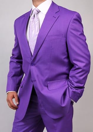 Beautiful Men's Purple Color 2 Piece Suit + Free Tie and Matching Hanky