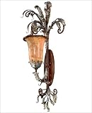 1 Light Sconce - New Tortoise Shell w/Amber Berries Finish : Honey Beige Penshell