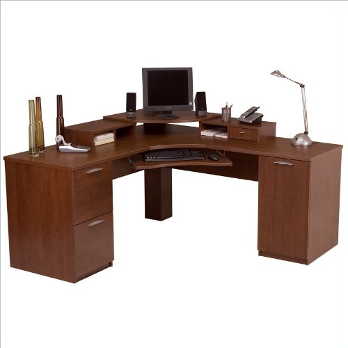 Bestar 68430-63 Elite corner workstation in Tuscany Brown finish